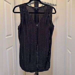 Express Black and Gold Striped Sleeveless Top